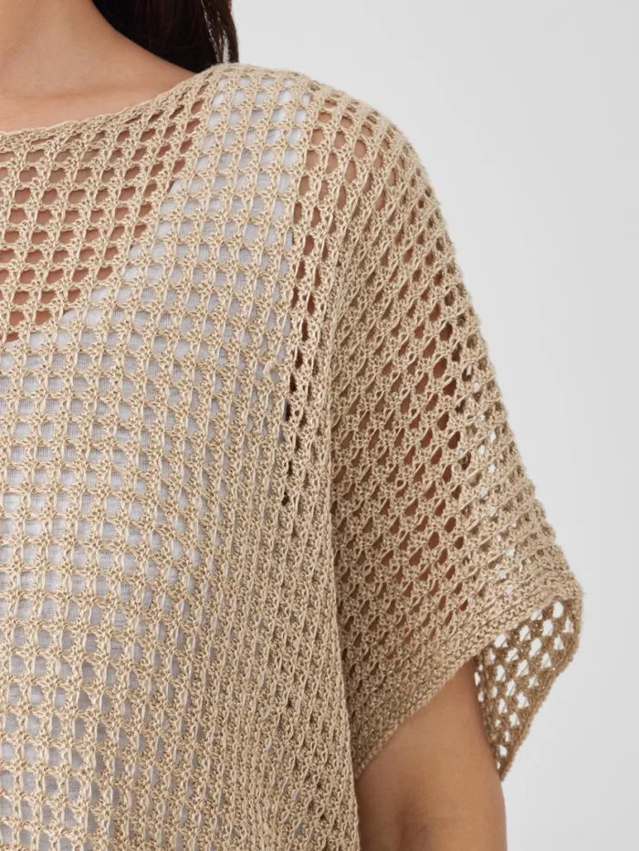 Eileen Fisher Extended Sizing 1X3X Organic Linen DlavBateau Neck Top Natural 8211 Shop
