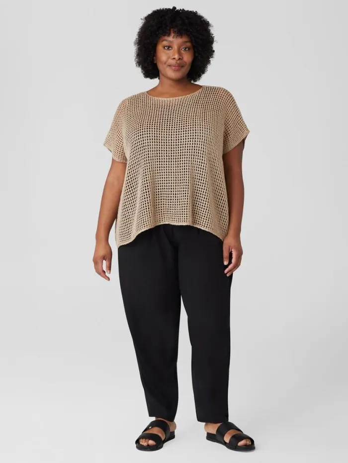 Eileen Fisher Extended Sizing 1X3X Organic Linen DlavBateau Neck Top Natural 8211 Shop