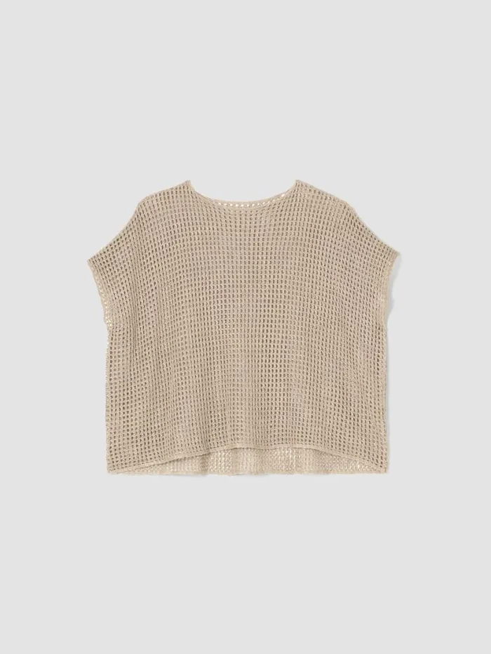 Eileen Fisher Extended Sizing 1X3X Organic Linen DlavBateau Neck Top Natural 8211 Shop