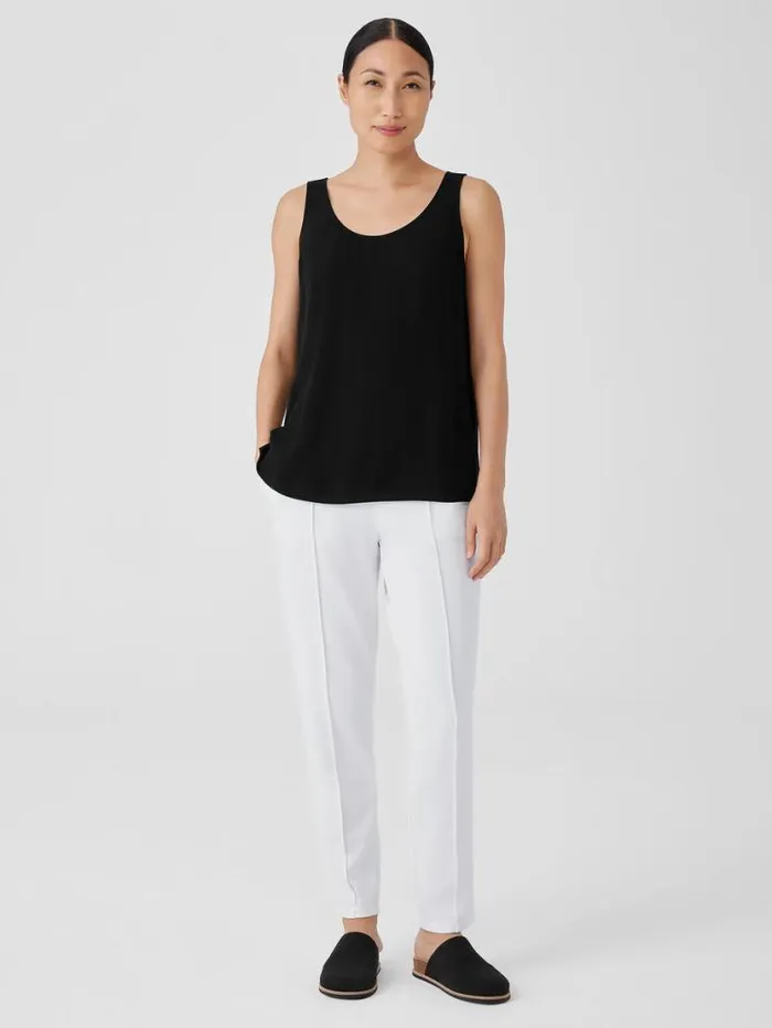 Eileen Fisher Extended Sizing 1X3X Silk Georgette Crepe Scoop Neck Tank Black 8211 Shop