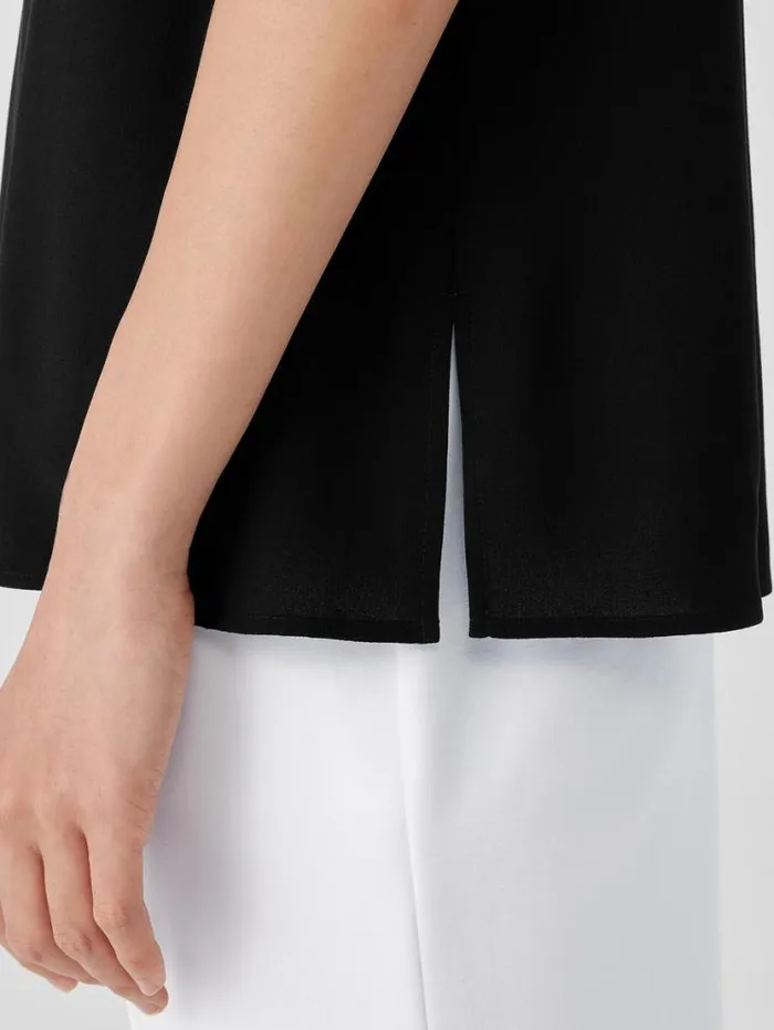 Eileen Fisher Extended Sizing 1X3X Silk Georgette Crepe Scoop Neck Tank Black 8211 Shop