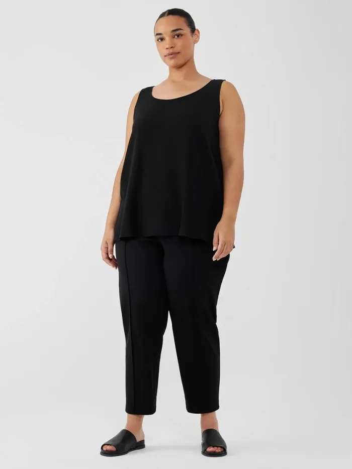 Eileen Fisher Extended Sizing 1X3X Silk Georgette Crepe Scoop Neck Tank Black 8211 Shop