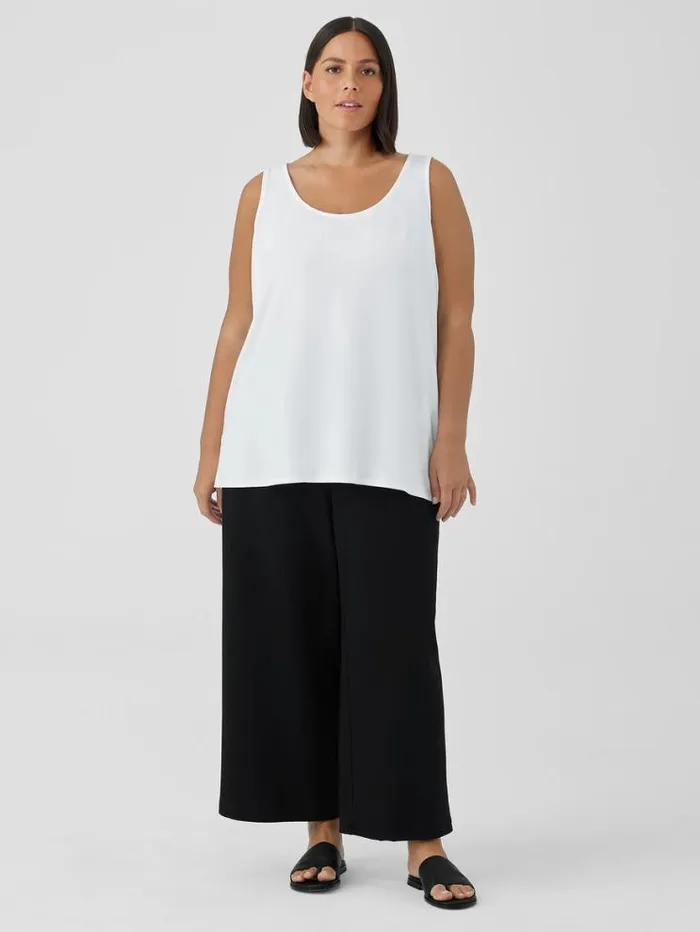 Eileen Fisher Extended Sizing 1X3X Stretch Jersey Knit Scoop Neck Tank White 8211 Shop