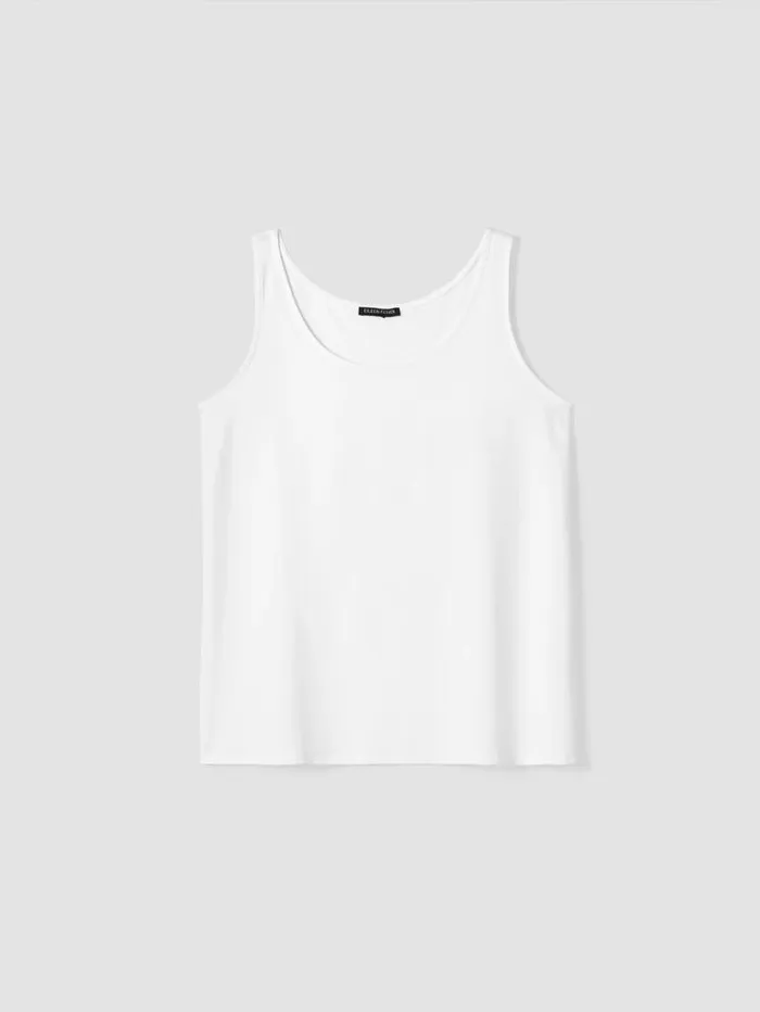 Eileen Fisher Extended Sizing 1X3X Stretch Jersey Knit Scoop Neck Tank White 8211 Shop
