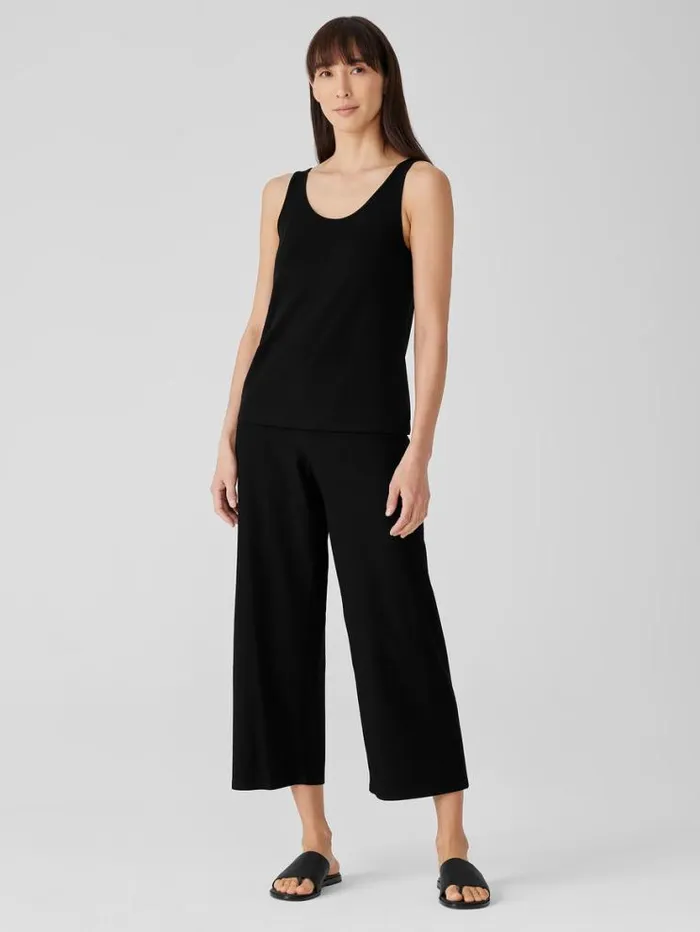 Eileen Fisher Extended Sizing 1X3X Stretch Silk Jersey Scoop Neck Tank Black 8211 Shop