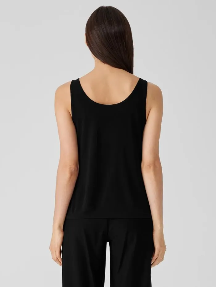 Eileen Fisher Extended Sizing 1X3X Stretch Silk Jersey Scoop Neck Tank Black 8211 Shop