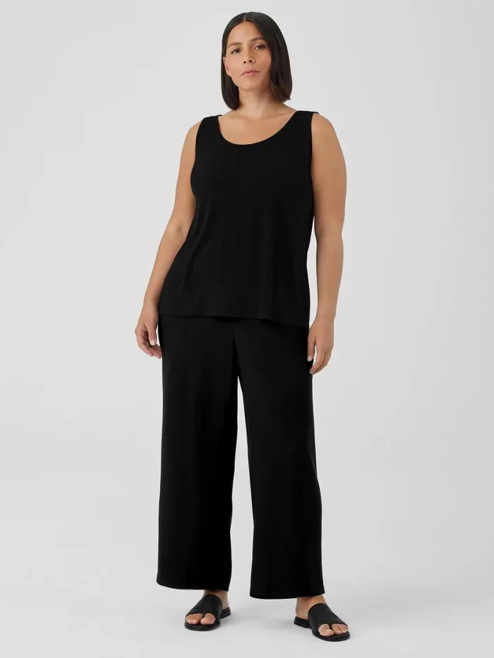 Eileen Fisher Extended Sizing 1X3X Stretch Silk Jersey Scoop Neck Tank Black 8211 Shop