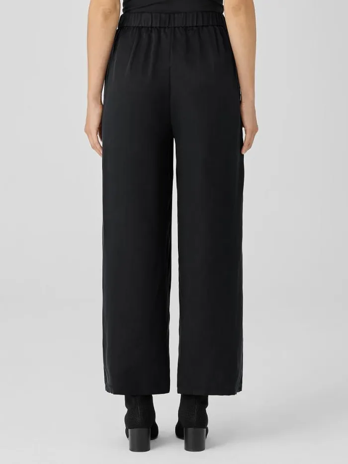 Eileen Fisher Pants Shorts and Jumpsuits Sandwashed Cupro WideLeg Pant Black 8211 Shop