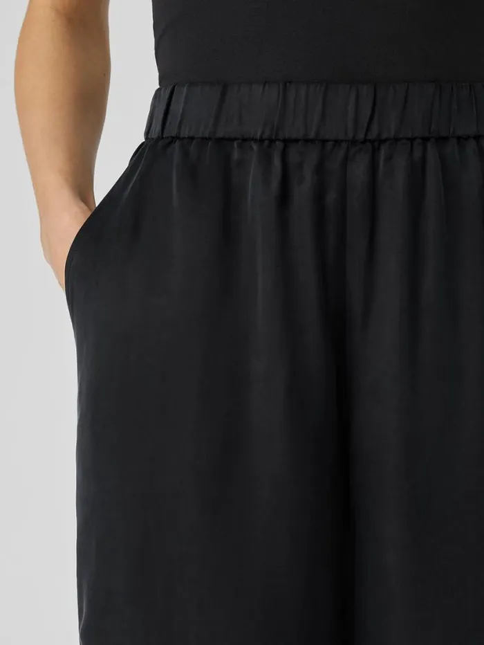 Eileen Fisher Pants Shorts and Jumpsuits Sandwashed Cupro WideLeg Pant Black 8211 Shop