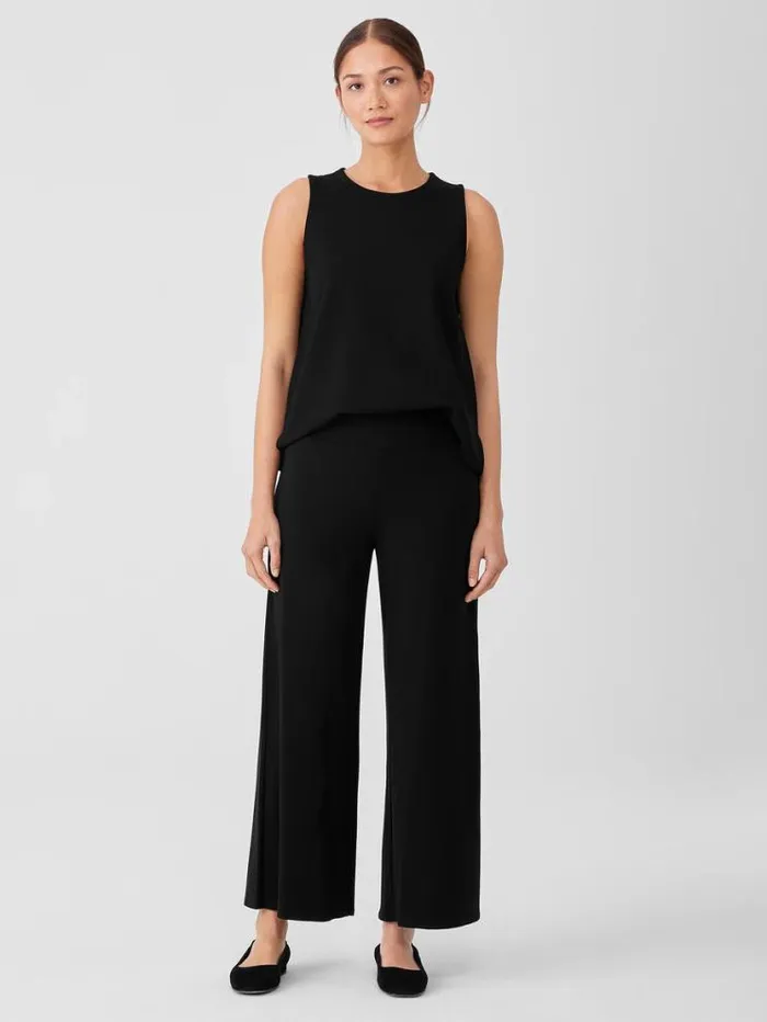 Eileen Fisher Pants Shorts and Jumpsuits Stretch Jersey Knit WideLeg Pant Black 8211 Shop