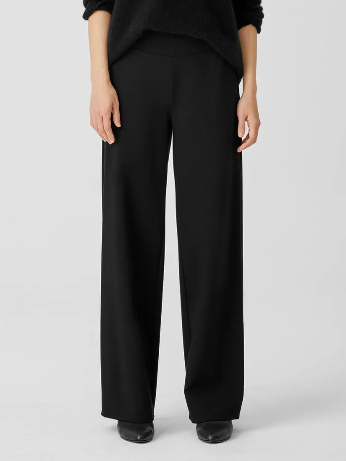 Eileen Fisher Pants Shorts and Jumpsuits Washable Flex Ponte WideLeg Pant Black 8211 Shop