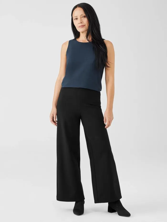 Eileen Fisher Pants Shorts and Jumpsuits Washable Flex Ponte WideLeg Pant Black 8211 Shop