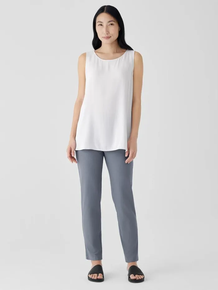 Eileen Fisher Pants Shorts and Jumpsuits Washable Stretch Crepe Pant Steel 8211 Shop