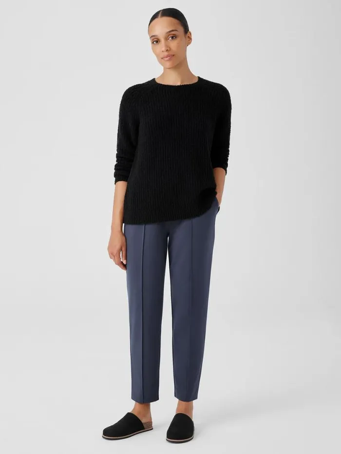 Eileen Fisher Petite Cotton Fluff Crew Neck Long Top Black 8211 Shop