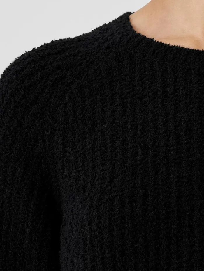 Eileen Fisher Petite Cotton Fluff Crew Neck Long Top Black 8211 Shop