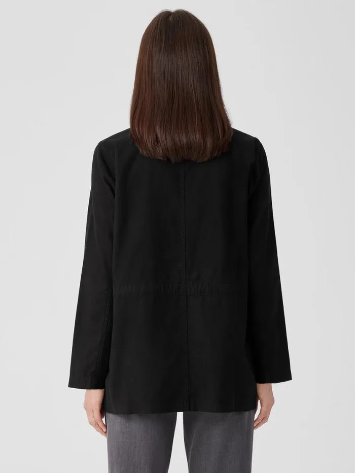 Eileen Fisher Petite Cotton Hemp Stretch Stand Collar Jacket Black 8211 Shop