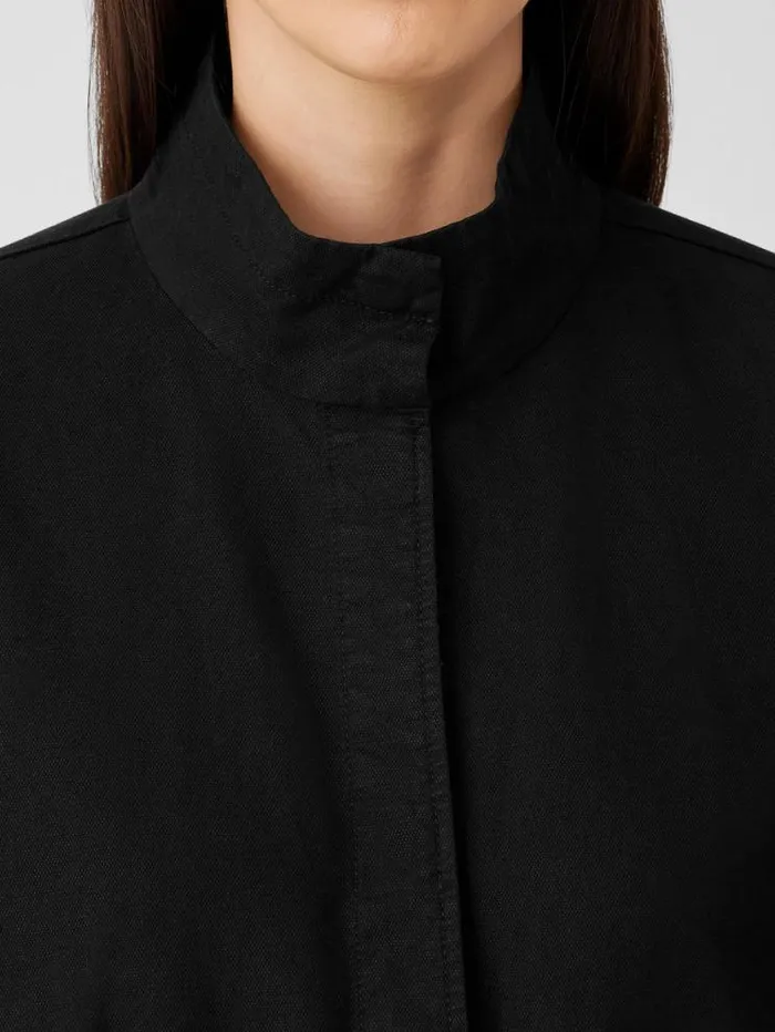 Eileen Fisher Petite Cotton Hemp Stretch Stand Collar Jacket Black 8211 Shop