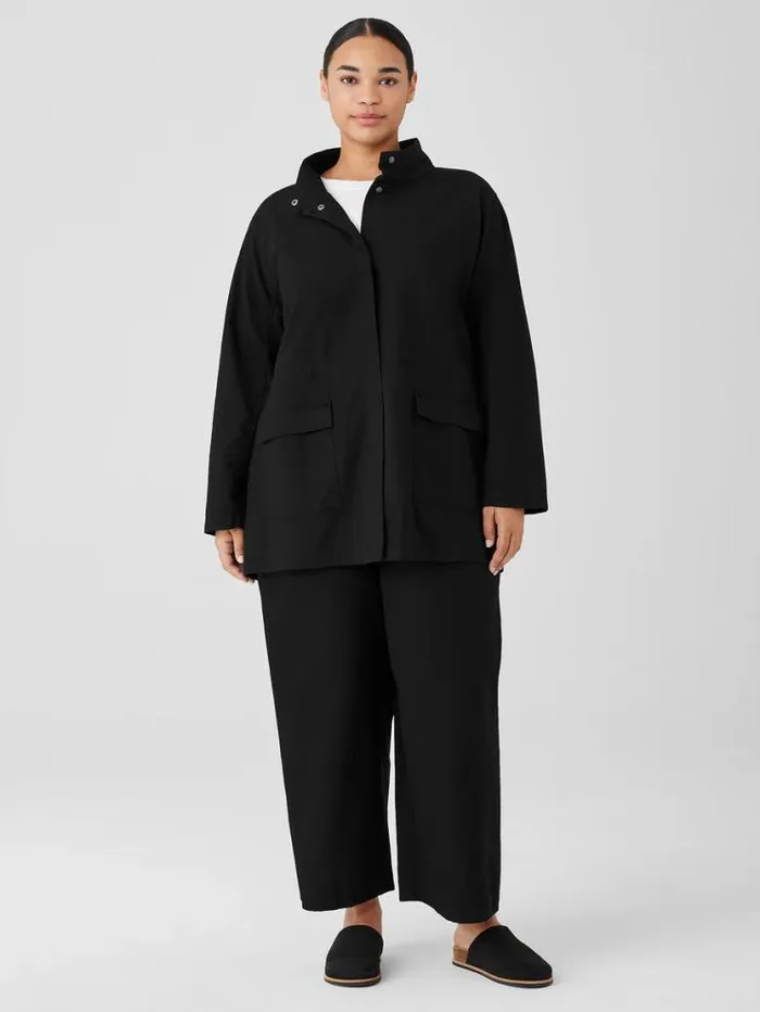 Eileen Fisher Petite Cotton Hemp Stretch Stand Collar Jacket Black 8211 Shop