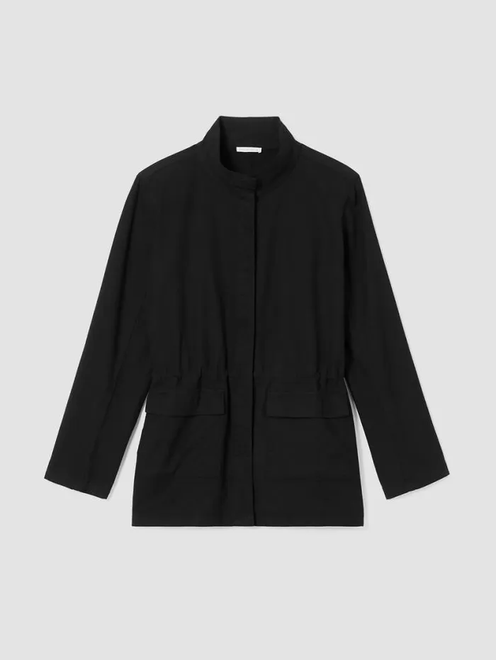 Eileen Fisher Petite Cotton Hemp Stretch Stand Collar Jacket Black 8211 Shop