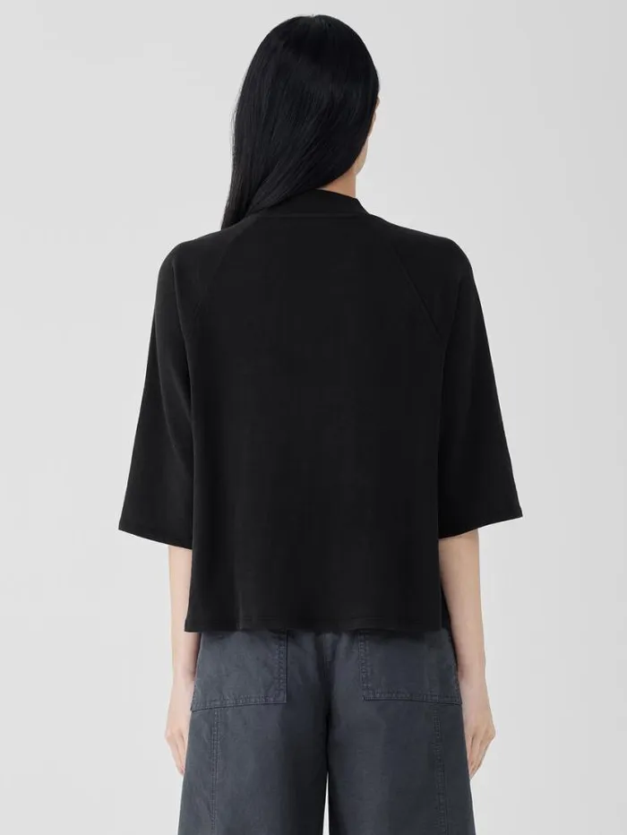 Eileen Fisher Petite Cozy Organic Cotton Slub Mock Neck Top Black 8211 Shop