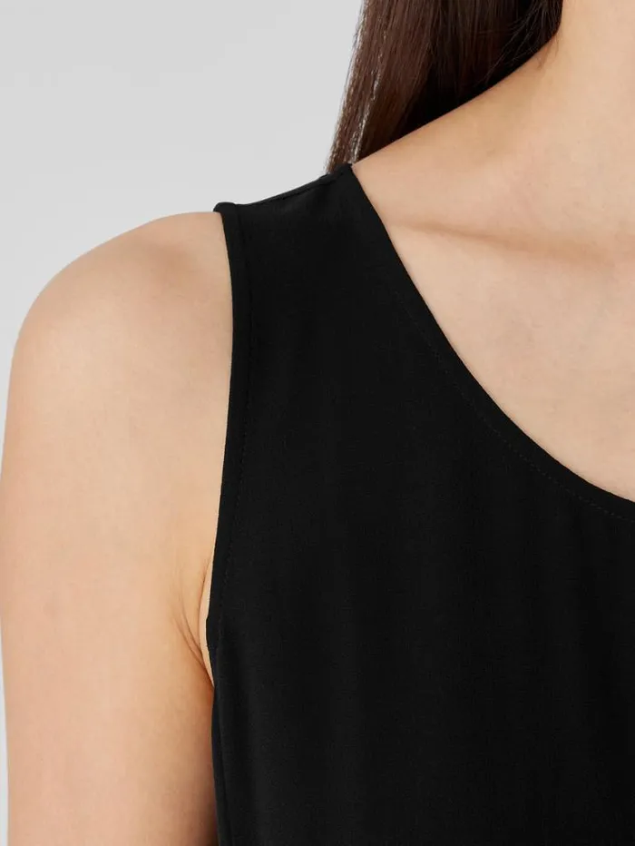 Eileen Fisher Petite Silk Georgette Crepe Scoop Neck Dress Black 8211 Shop