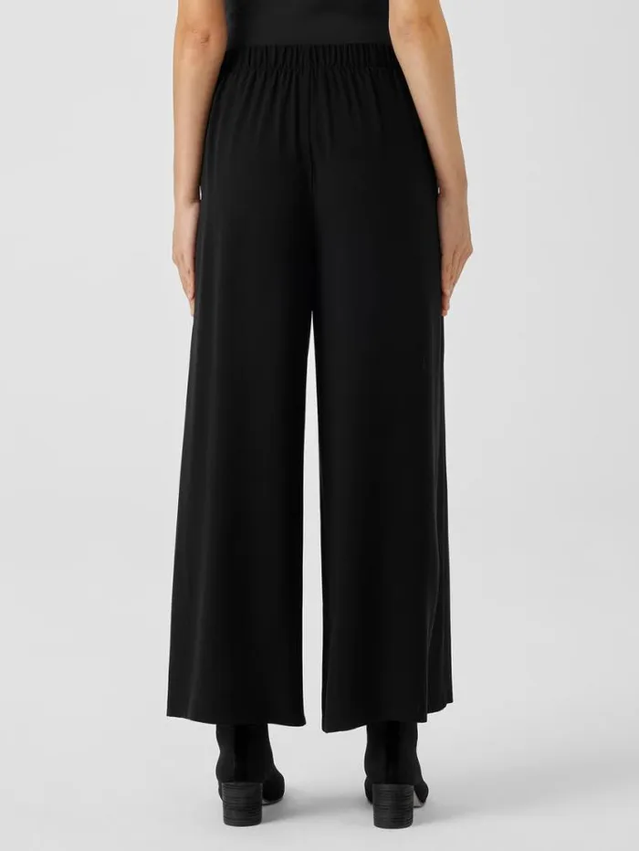 Eileen Fisher Petite Silk Georgette Crepe WideLeg Pant Black 8211 Shop