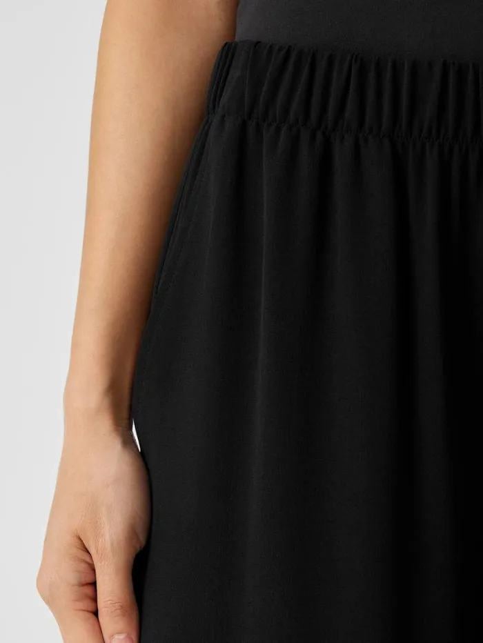 Eileen Fisher Petite Silk Georgette Crepe WideLeg Pant Black 8211 Shop