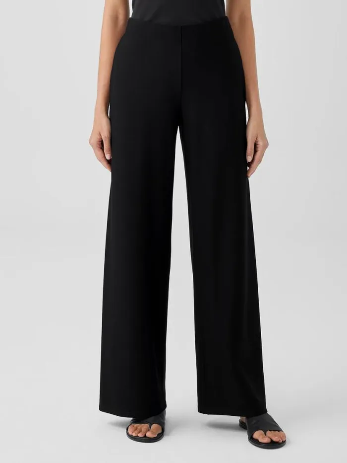 Eileen Fisher Petite Washable Stretch Crepe HighWaisted Wide Pant Black 8211 Shop