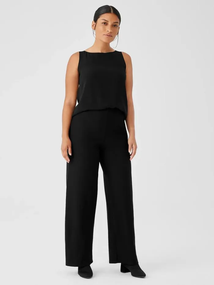 Eileen Fisher Petite Washable Stretch Crepe HighWaisted Wide Pant Black 8211 Shop