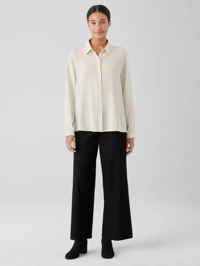 Eileen Fisher Petite Washable Stretch Crepe WideLeg Pant Black 8211 Shop