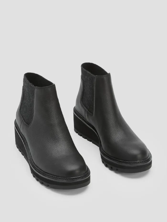 Eileen Fisher Shoes Chelsea Wedge Washed Leather Bootie Black 8211 Shop