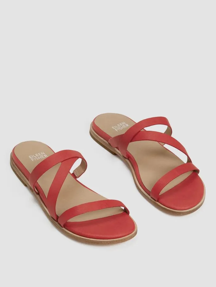 Eileen Fisher Shoes Kira Tumbled Leather Sandal Flame 8211 Shop