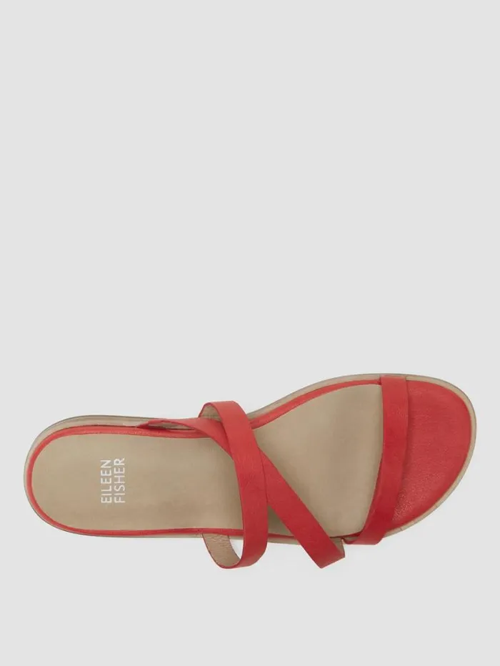 Eileen Fisher Shoes Kira Tumbled Leather Sandal Flame 8211 Shop