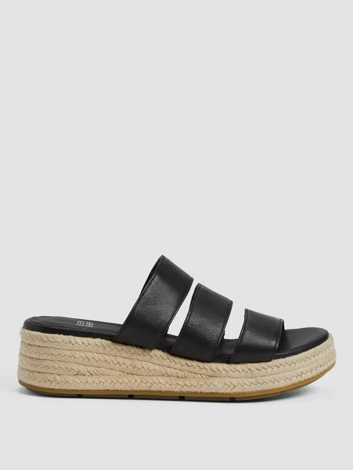 Eileen Fisher Shoes Mayla Tumbled Leather Espadrille Black 8211 Shop
