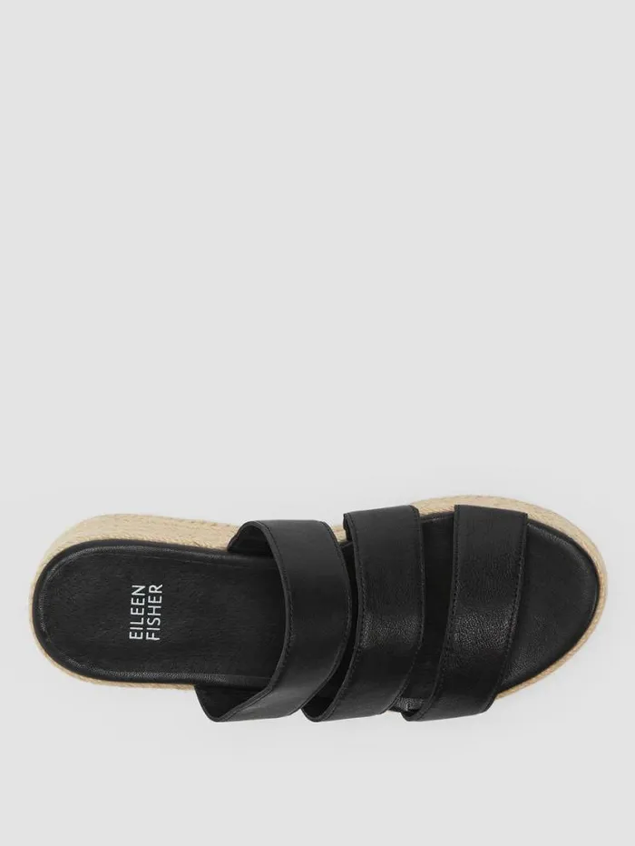 Eileen Fisher Shoes Mayla Tumbled Leather Espadrille Black 8211 Shop