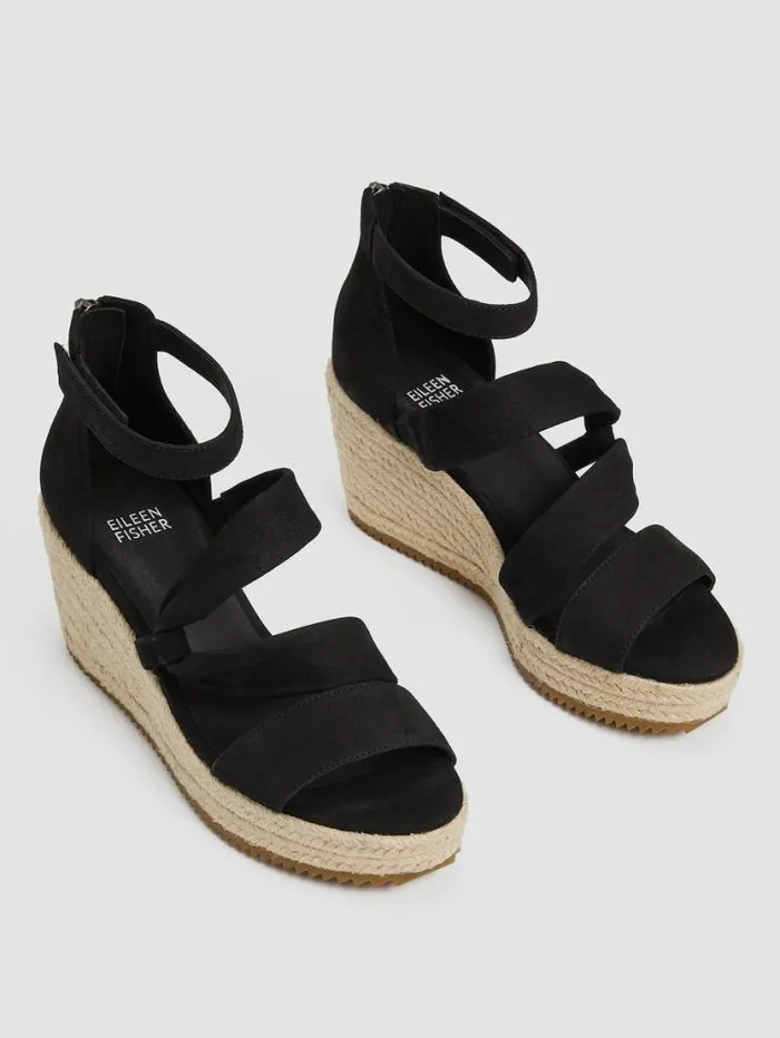 Eileen Fisher Shoes Wisp Tumbled Nubuck Espadrille Black 8211 Shop