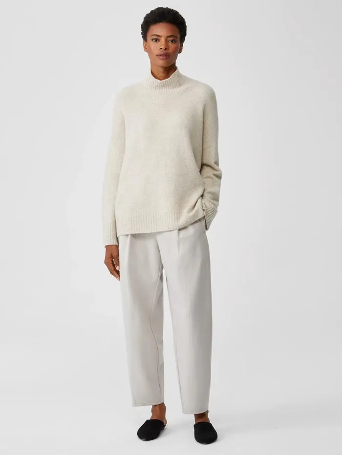 Eileen Fisher Sweaters and Cardigans Cashmere Silk Bliss Turtleneck BoxTop Maple Oat 8211 Shop