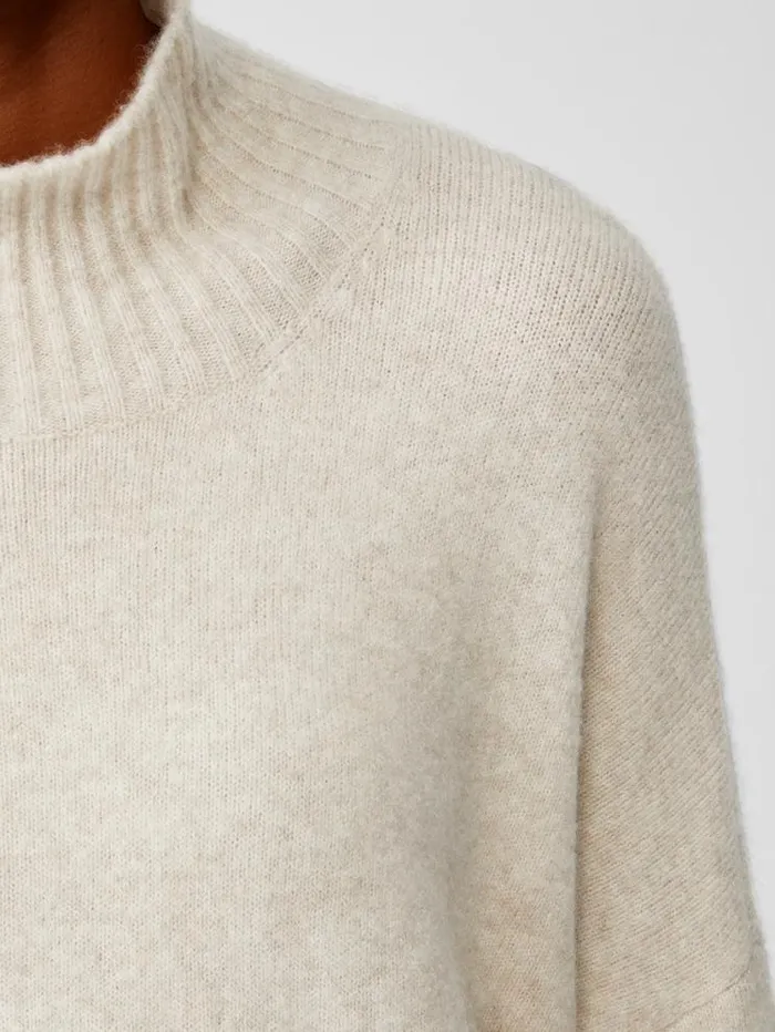 Eileen Fisher Sweaters and Cardigans Cashmere Silk Bliss Turtleneck BoxTop Maple Oat 8211 Shop
