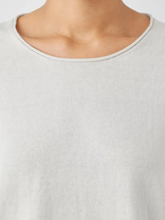 Eileen Fisher Sweaters and Cardigans Peruvian Organic Cotton Crepe Crew Neck Top Bone 8211 Shop