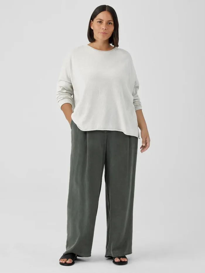 Eileen Fisher Sweaters and Cardigans Peruvian Organic Cotton Crepe Crew Neck Top Bone 8211 Shop
