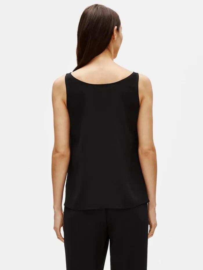 Eileen Fisher Tanks and Camis System Silk Georgette Crepe Tank Black 8211 Shop