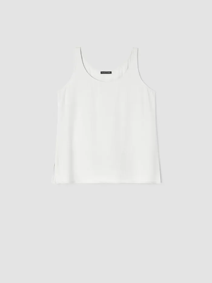 Eileen Fisher Tanks and Camis System Silk Georgette Crepe Tank Black 8211 Shop