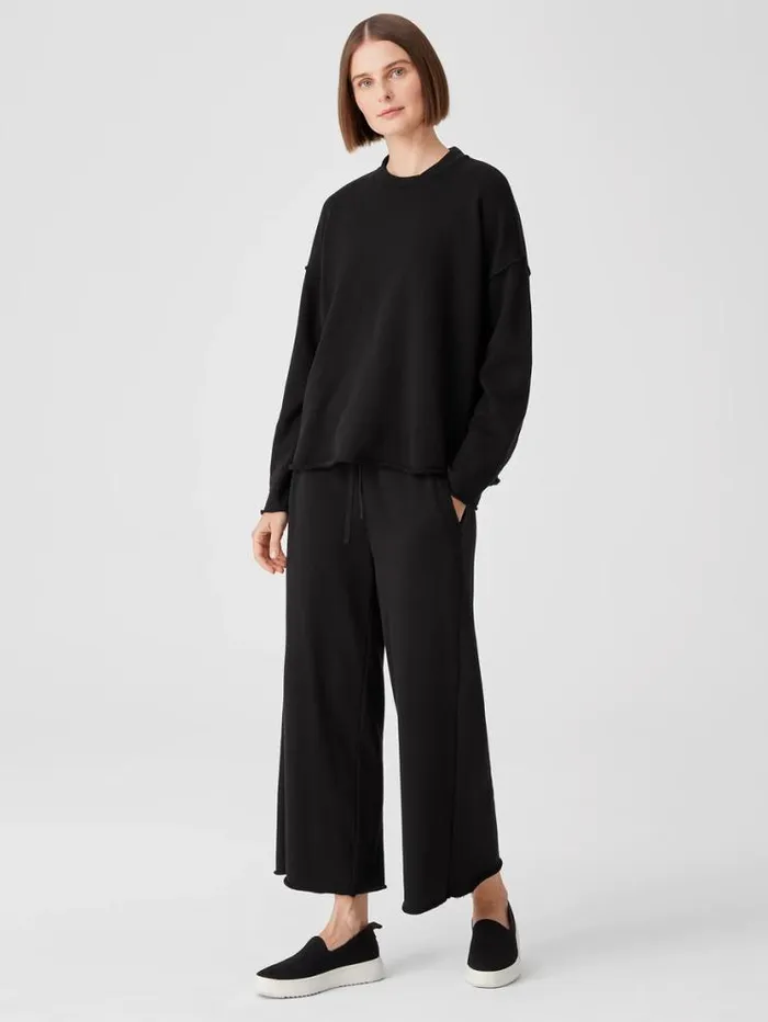 Eileen Fisher Tops and Tees Organic Cotton French Terry BoxTop Black 8211 Shop
