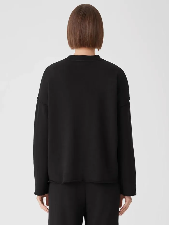 Eileen Fisher Tops and Tees Organic Cotton French Terry BoxTop Black 8211 Shop
