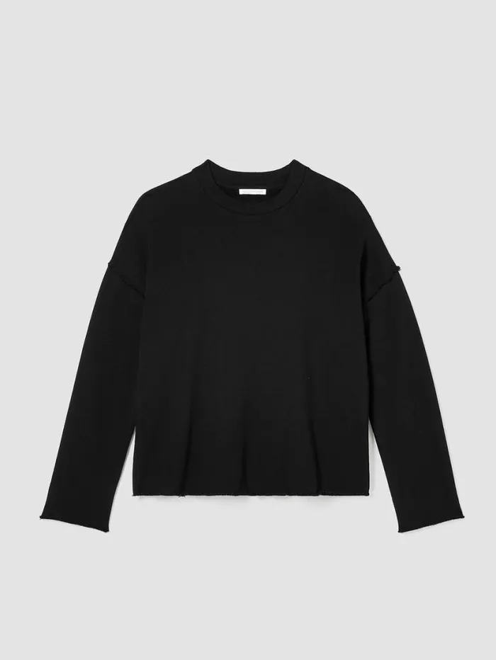Eileen Fisher Tops and Tees Organic Cotton French Terry BoxTop Black 8211 Shop
