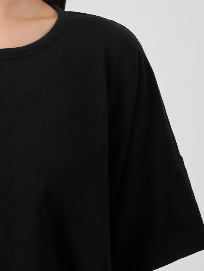Eileen Fisher Tops and Tees Organic Cotton Slub Crew Neck Tee Black 8211 Shop