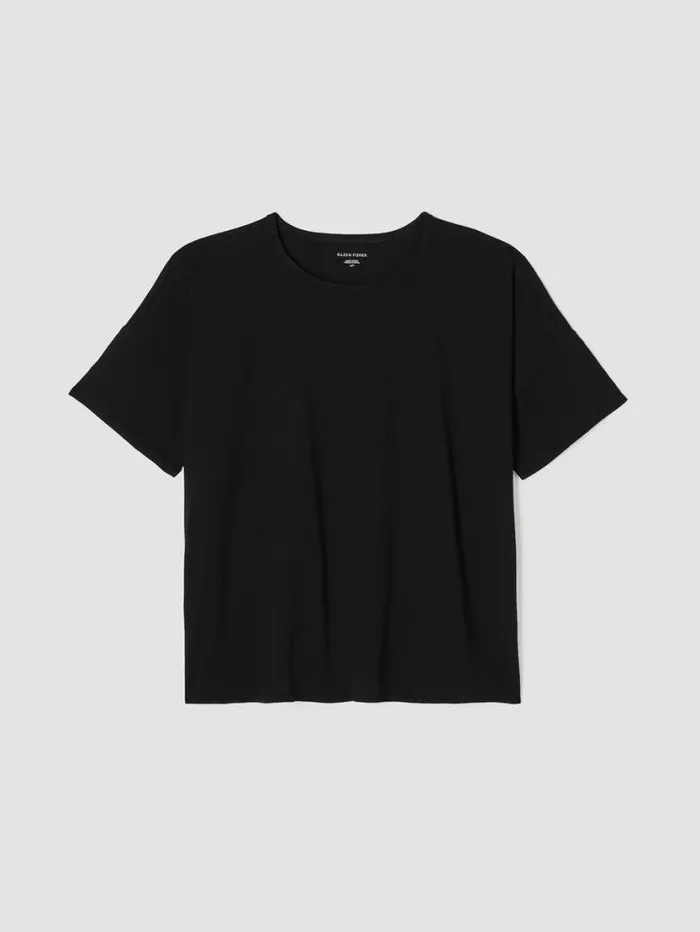 Eileen Fisher Tops and Tees Organic Cotton Slub Crew Neck Tee Black 8211 Shop