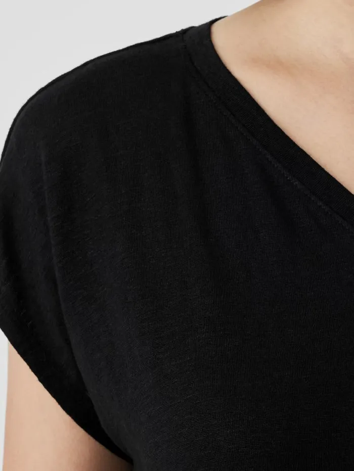 Eileen Fisher Tops and Tees Organic Linen Jersey VNeck Tee Black 8211 Shop
