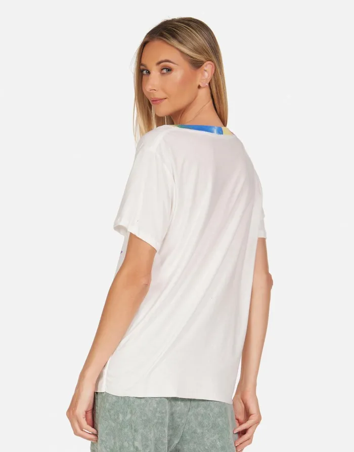 Elara Crystal Lightning Peace Milk Primary Tie Dye Women039s Lauren Moshi Short Sleeve
