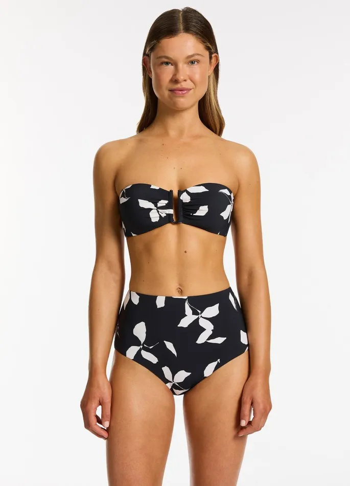 Elora Bloom Moulded Bandeau Bikini Top Black Women JETS Australia Bandeau Bikini Tops